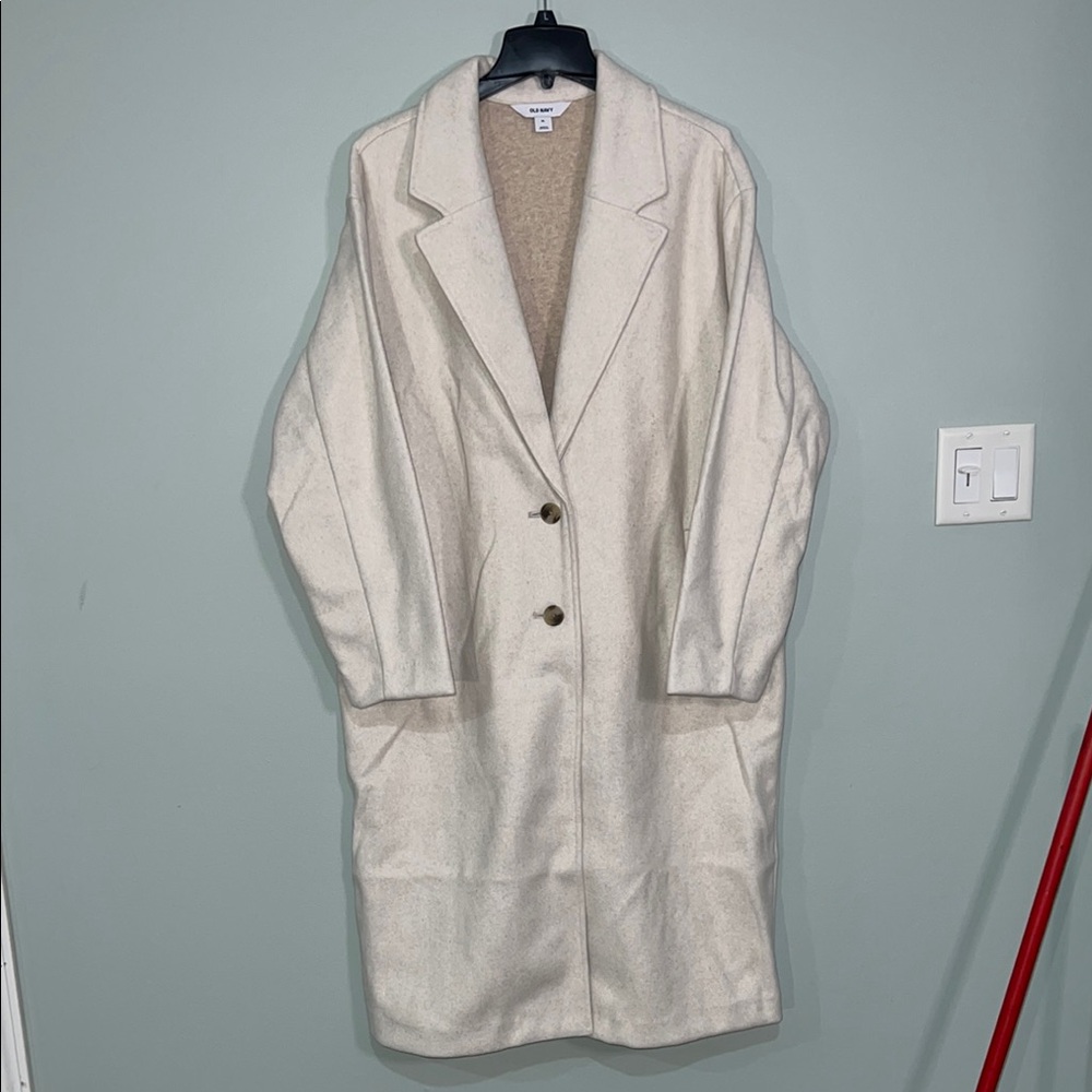 Elegant Soft brushed Overcoat Cream Women's Coat